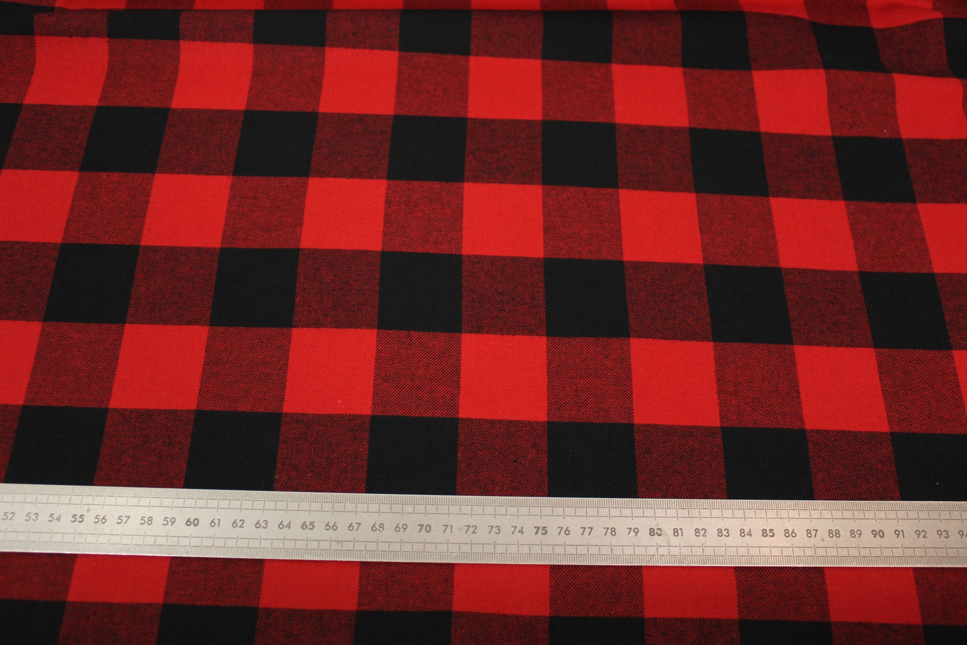 Tissu flanelle coton - à carreaux - noir et rouge - photo 4/4 | So Tissus