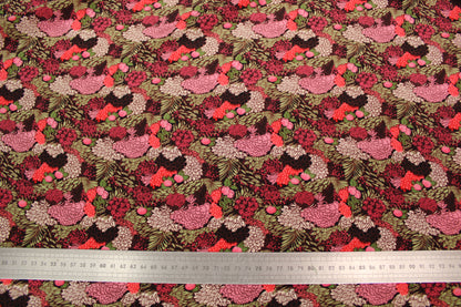 Tissu crêpe de chine 100% soie - imprimé bosquet fleuri - ton rose - photo 4/4 | So Tissus