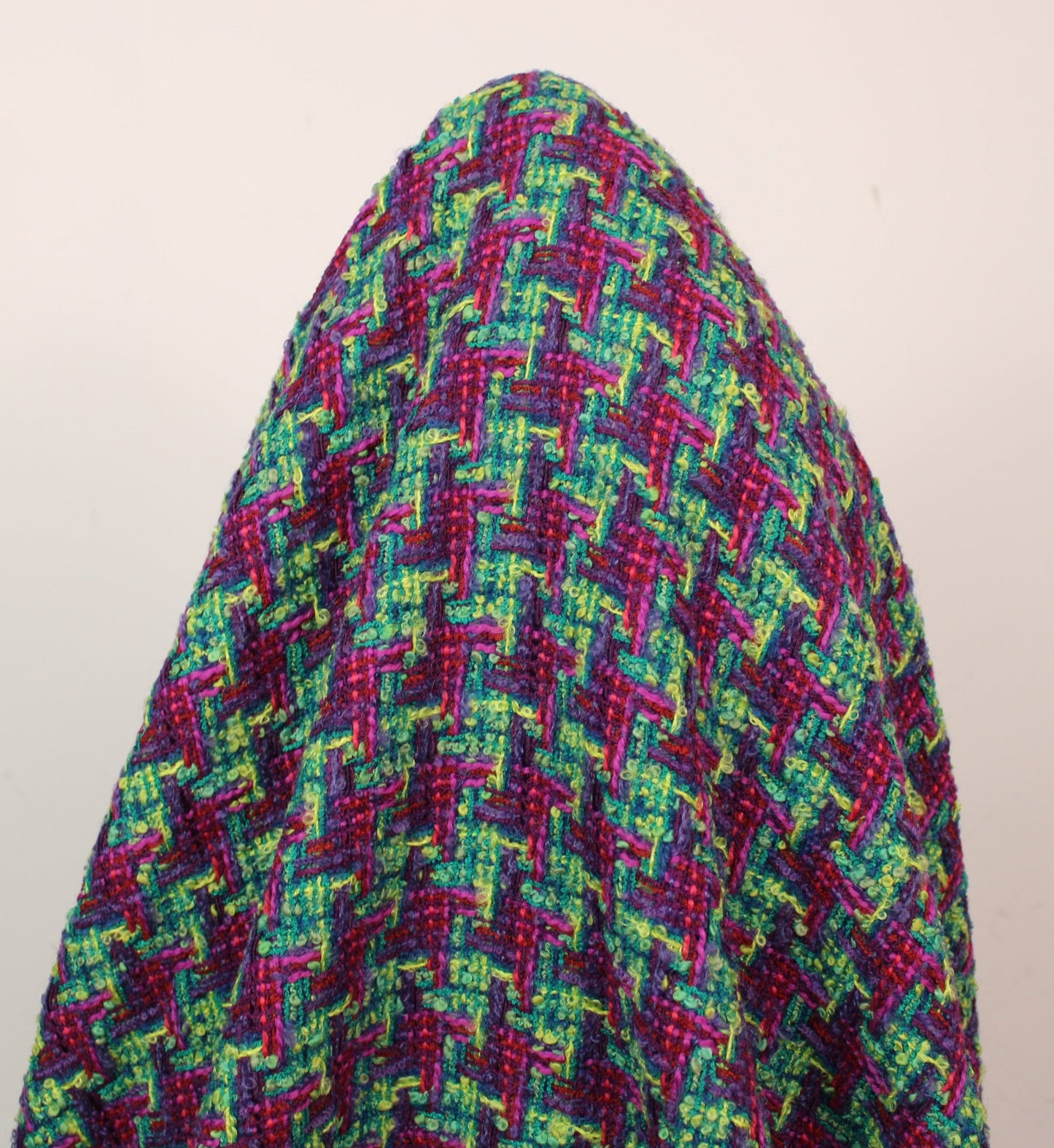 Tissu tweed de laine - ton bleu nuit rose et vert - photo 3/4 | So Tissus