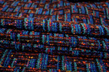 Tissu tweed de laine - ton bleu nuit - photo 2/4 | So Tissus