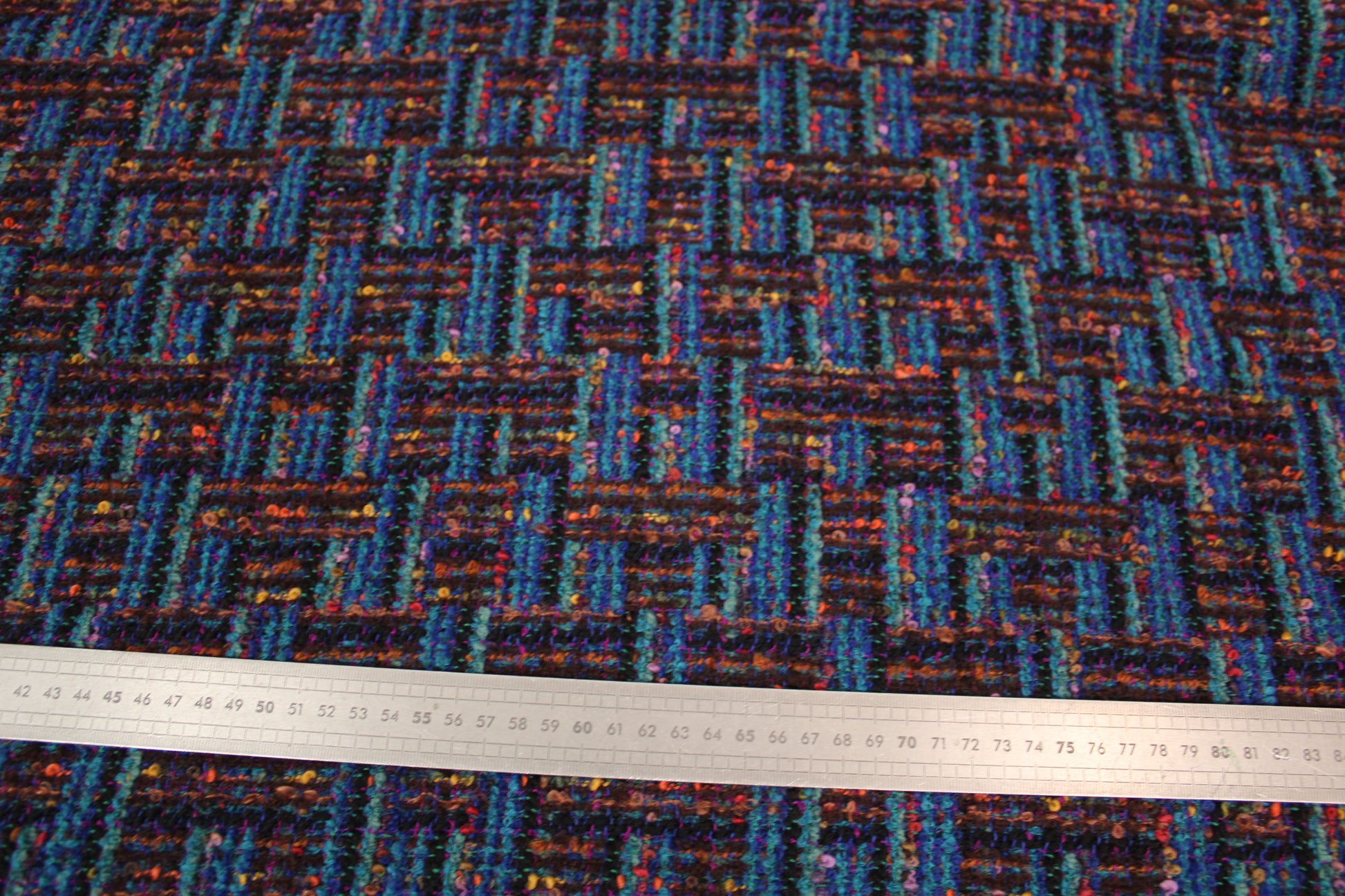Tissu tweed de laine - ton bleu nuit - photo 4/4 | So Tissus