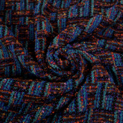 Tissu tweed de laine - ton bleu nuit - photo 1/4 | So Tissus