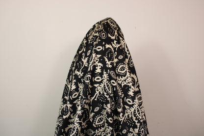 Tissu crêpon viscose satiné- imprimé abstrait - noir et blanc - photo 3/4 | So Tissus