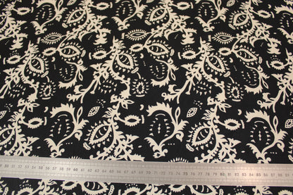 Tissu crêpon viscose satiné- imprimé abstrait - noir et blanc - photo 4/4 | So Tissus