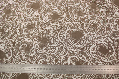 Tissu crêpe de chine 100% soie - imprimé tacheté - greige et ivoire - photo 4/4 | So Tissus