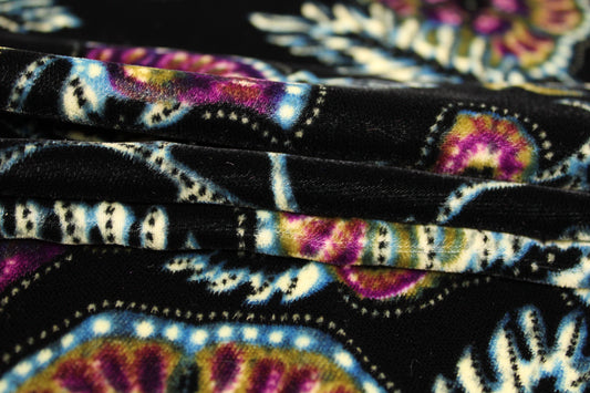 Tissu velours viscose - imprimé fleur cachemire - photo 2/4 | So Tissus