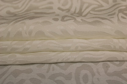 Tissu coton et soie - motif zébré - blanc - photo 2/3 | So Tissus