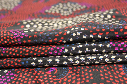 Tissu crêpe de chine 100% soie - imprimé tacheté - multicolore - photo 2/4 | So Tissus