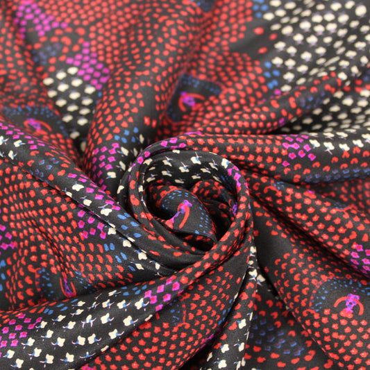 Tissu crêpe de chine 100% soie - imprimé tacheté - multicolore - photo 1/4 | So Tissus