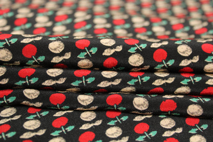Tissu crêpe de chine 100% soie - imprimé cerises - photo 2/4 | So Tissus