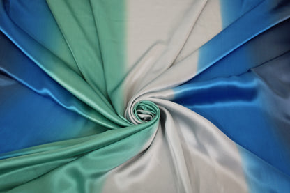 Tissu satin de soie - imprimé dégradé - ton bleu - photo 2/5 | So Tissus