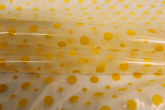 Tissu technique imperméable - à pois - transparent et jaune - photo 2/4 | So Tissus