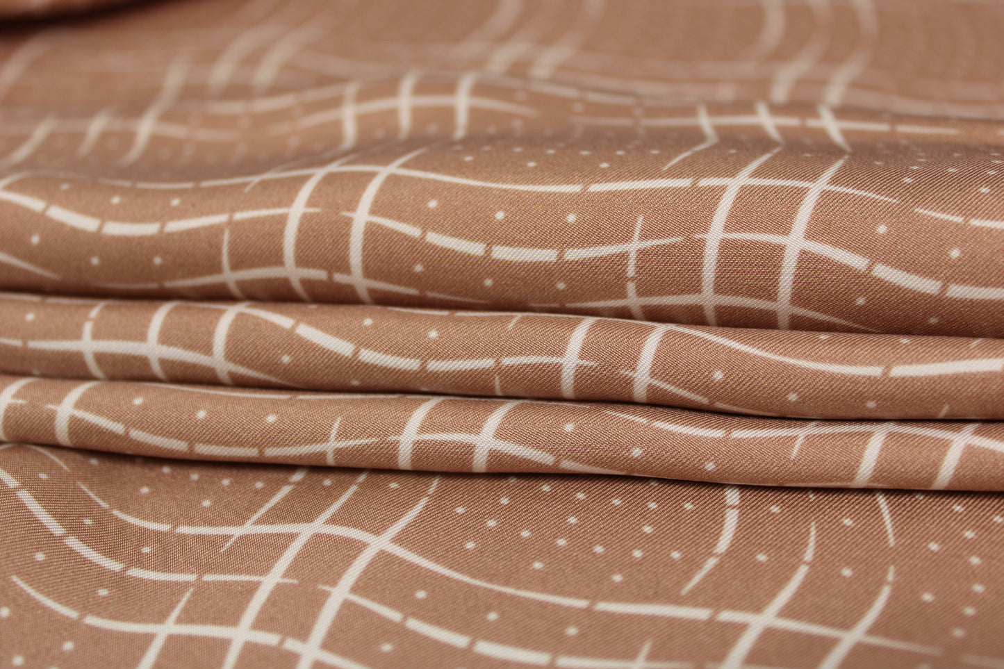 Tissu twill de soie - imprimé à carreaux - nude et blanc - photo 2/4 | So Tissus