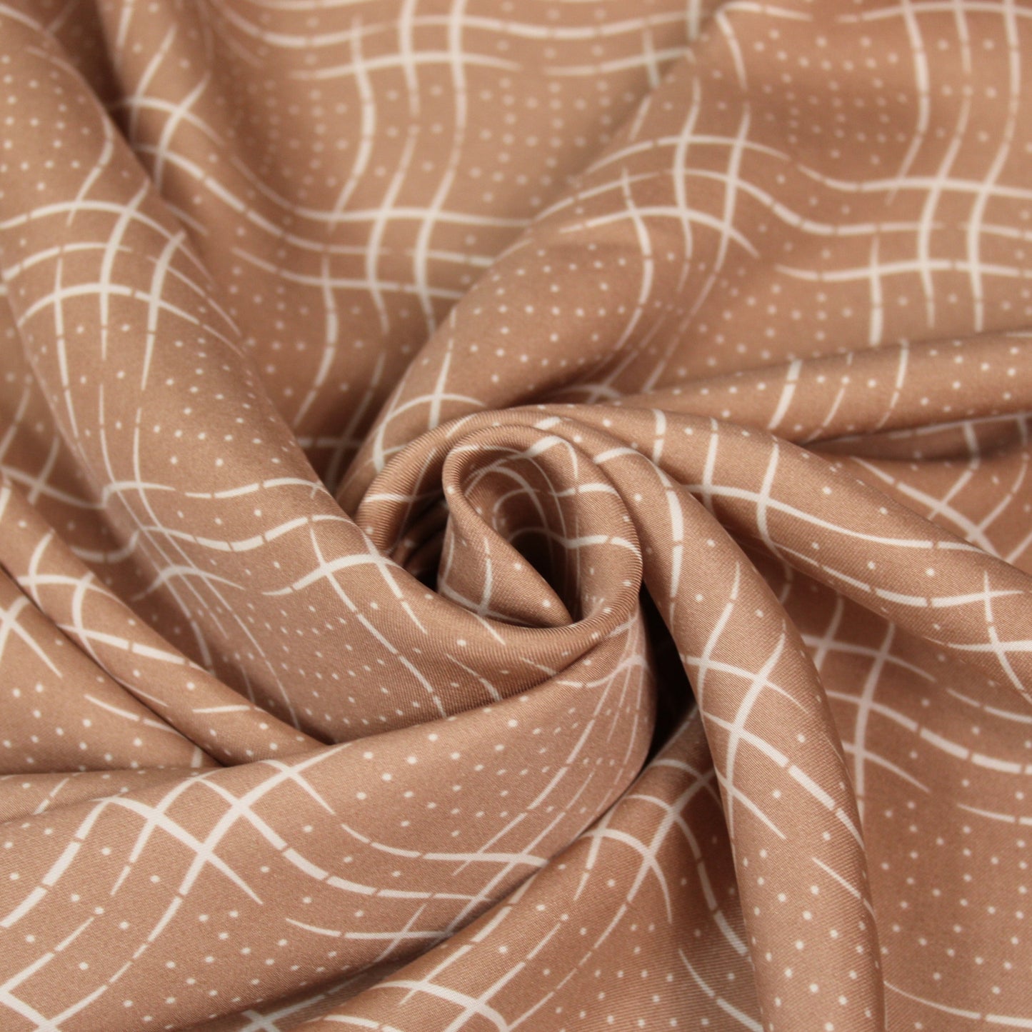 Tissu twill de soie - imprimé à carreaux - nude et blanc - photo 1/4 | So Tissus