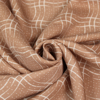 Tissu twill de soie - imprimé à carreaux - nude et blanc - photo 1/4 | So Tissus