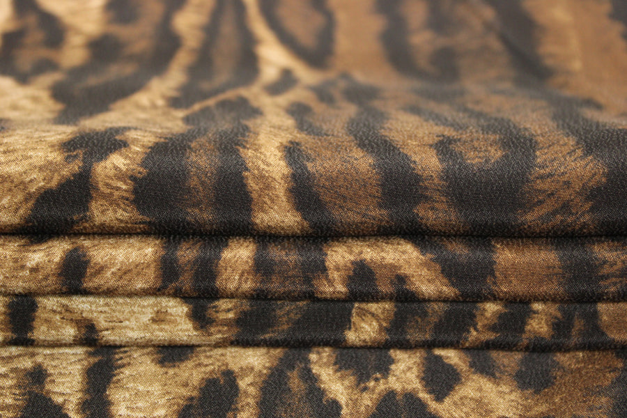 Tissu crêpe de chine 100% soie - imprimé léopard