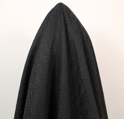 Tissu crêpe coton et soie texturé - noir - photo 3/4 | So Tissus