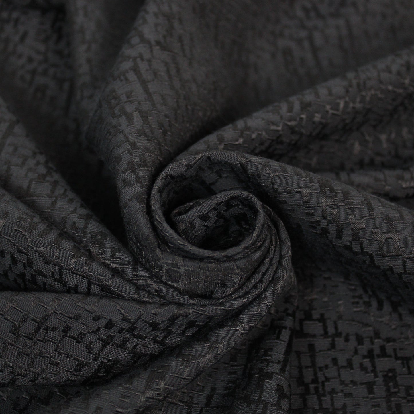 Tissu crêpe coton et soie texturé - noir - photo 1/4 | So Tissus