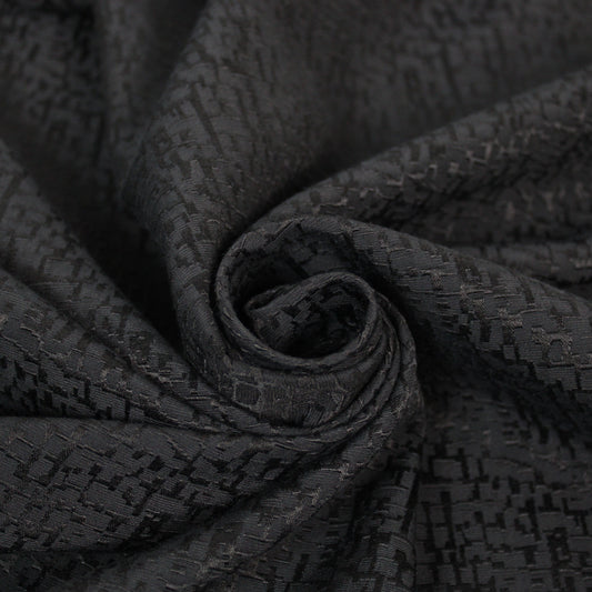 Tissu crêpe coton et soie texturé - noir - photo 1/4 | So Tissus