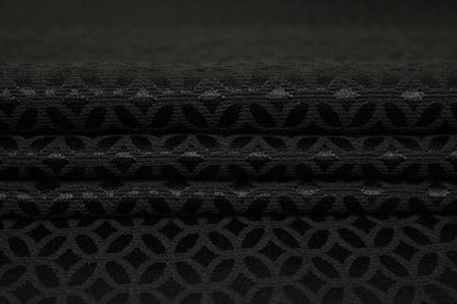 Tissu crêpe coton et soie - motif rosace - noir - photo 2/4 | So Tissus