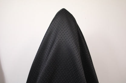 Tissu crêpe coton et soie - motif rosace - noir - photo 3/4 | So Tissus
