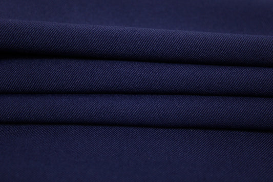 Tissu crêpe de laine stretch - bleu marine - photo 2/4 | So Tissus