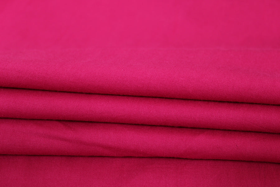 Tissu popeline coton stretch - rose