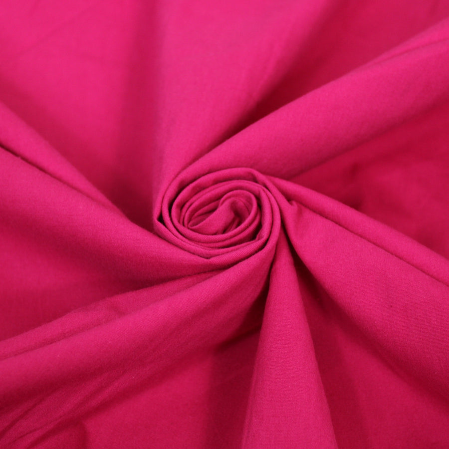 Tissu popeline coton stretch - rose