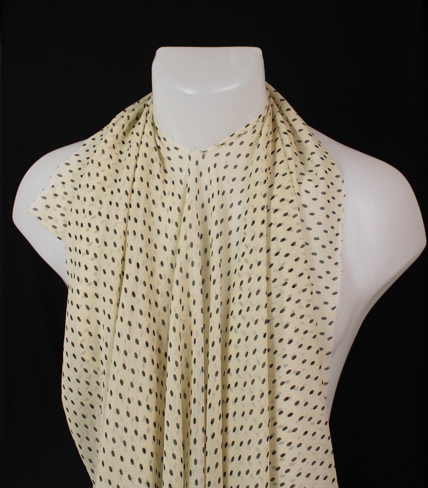 Tissu crêpon georgette  - à pois - écru et noir - photo 4/6 | So Tissus