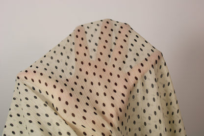 Tissu crêpon georgette  - à pois - écru et noir - photo 6/6 | So Tissus