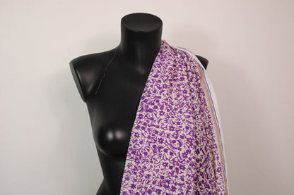 Tissu crêpon - petite fleurs - violet et blanc - photo 3/5 | So Tissus