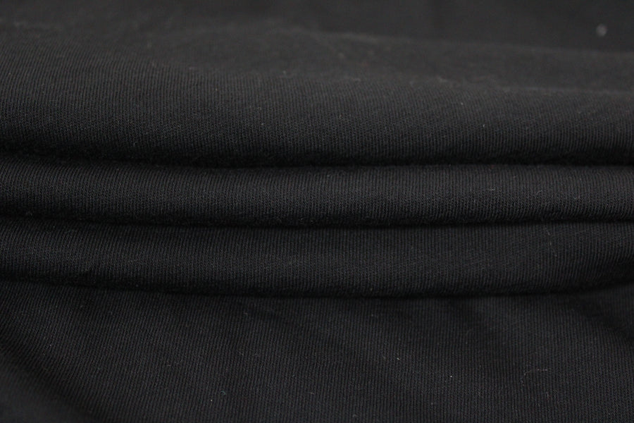 Tissu maille jersey coton  viscose - noir