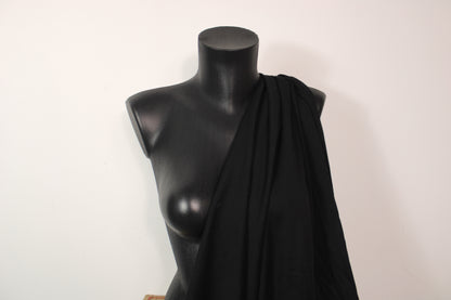 Tissu maille jersey coton  viscose - noir - photo 3/4 | So Tissus