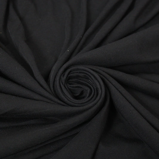 Tissu maille jersey coton  viscose - noir - photo 1/4 | So Tissus