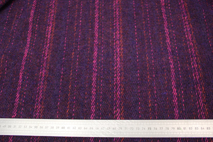 Tissu lainage duveteux - légère rayures - ton violet - photo 4/5 | So Tissus