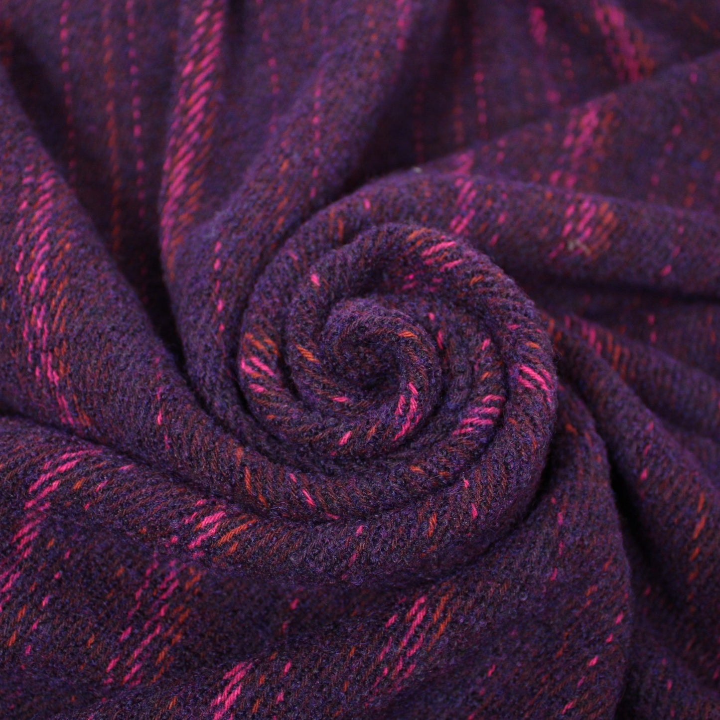 Tissu lainage duveteux - légère rayures - ton violet - photo 1/5 | So Tissus