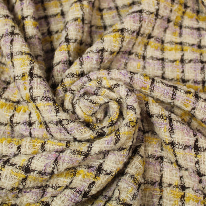 Tissu tweed de laine - à carreaux - ton écru - photo 1/5 | So Tissus
