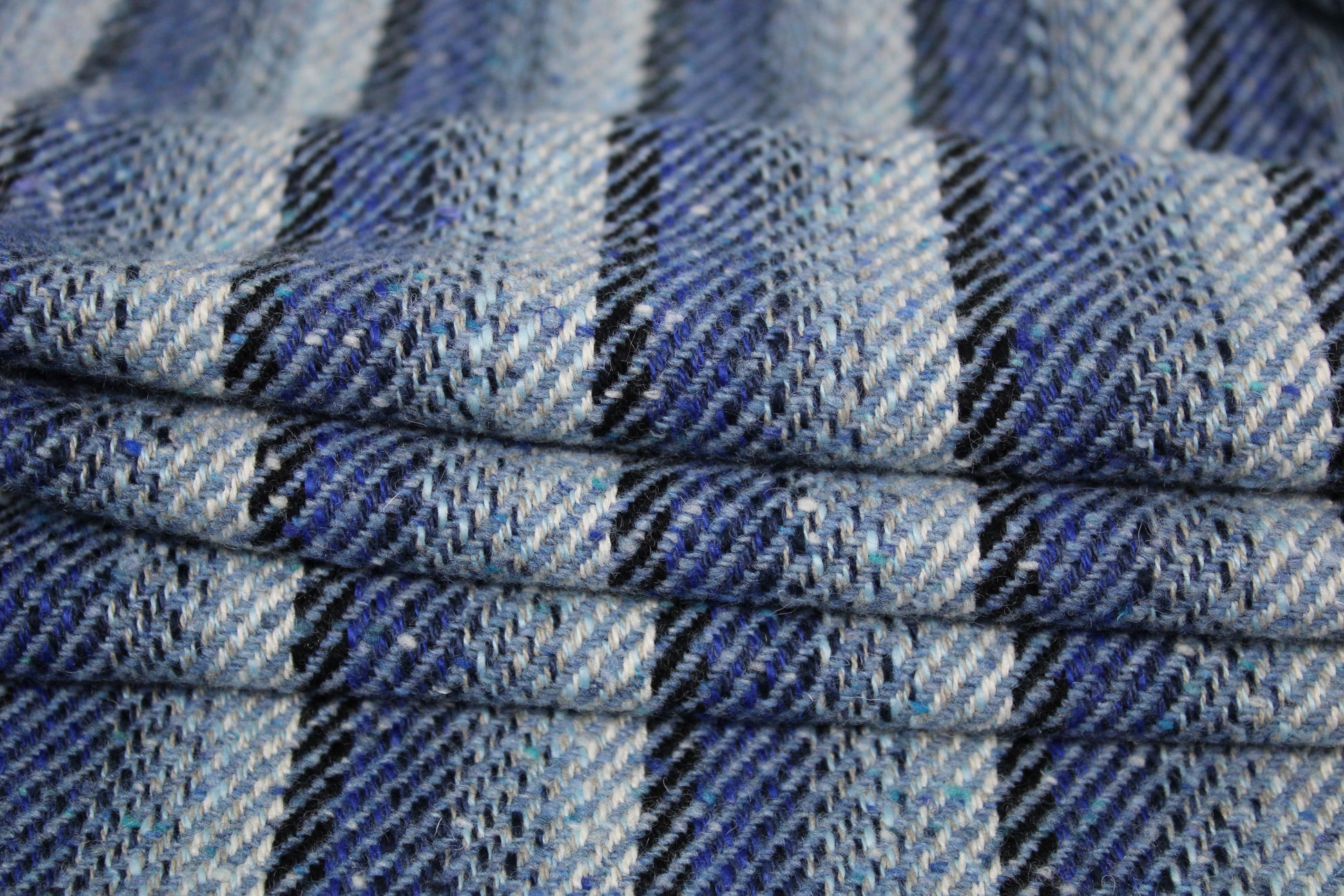 Tissu lainage - à rayures - ton bleu - photo 2/5 | So Tissus