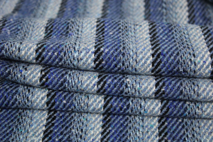 Tissu lainage - à rayures - ton bleu - photo 2/5 | So Tissus