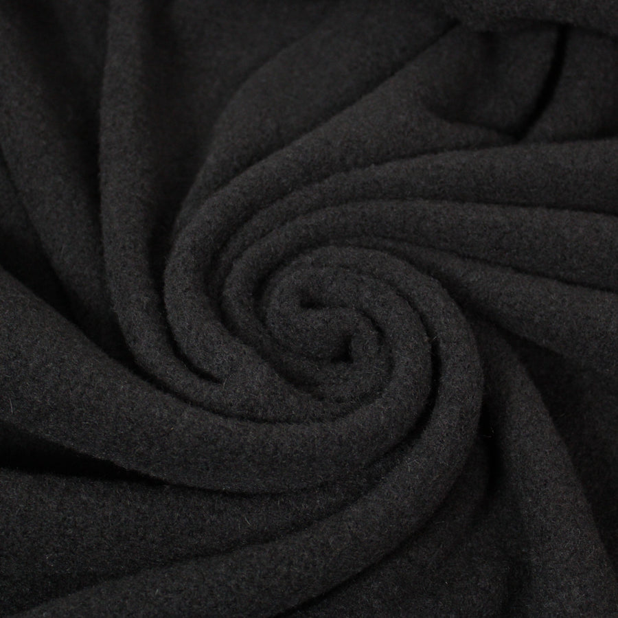 Tissu lainage alpaga duveteux - noir