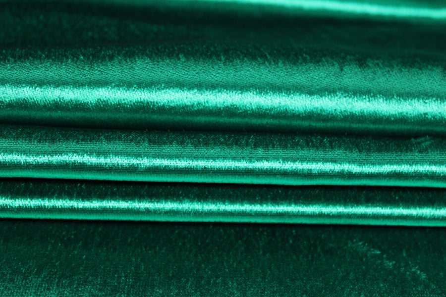 Tissu neoprène velours ras - vert émeraude