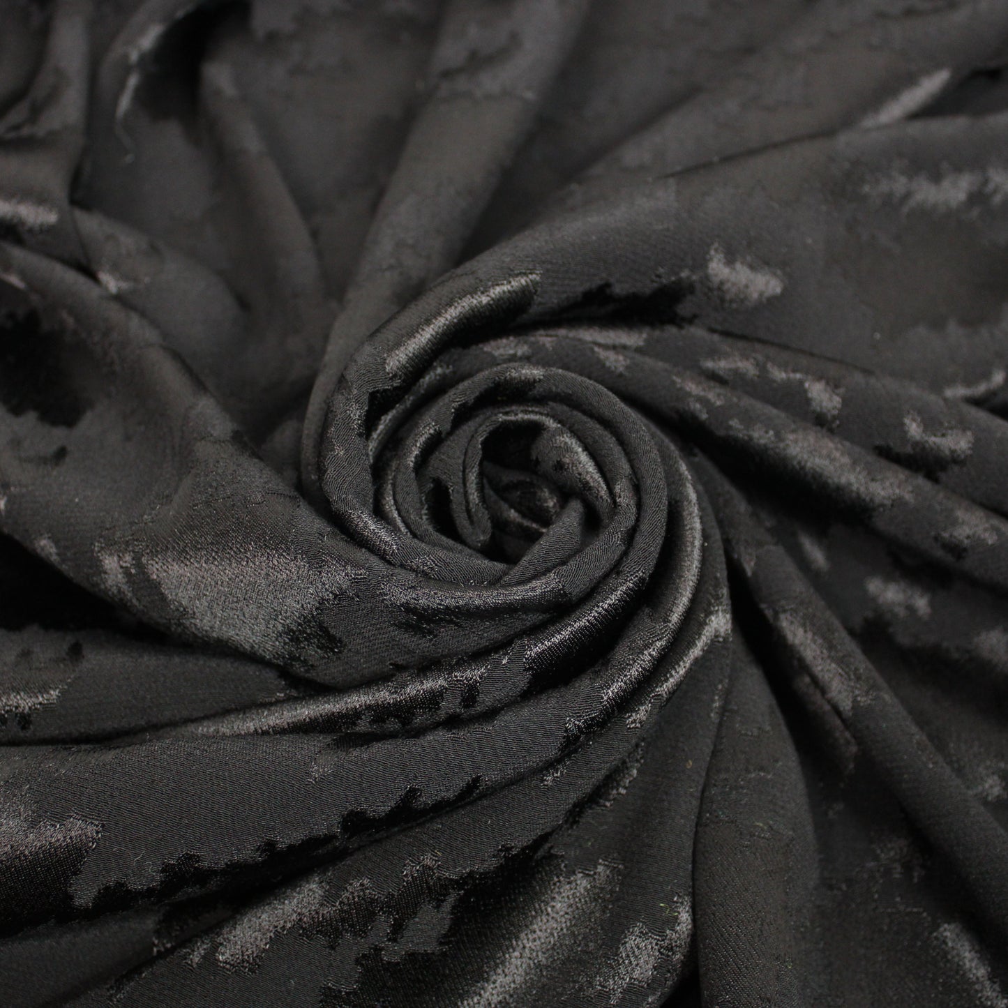 Tissu jacquard - imprimé pied de poule ton sur ton - noir - photo 1/5 | So Tissus