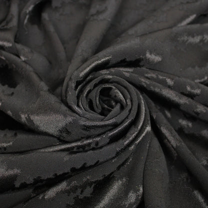 Tissu jacquard - imprimé pied de poule ton sur ton - noir - photo 1/5 | So Tissus