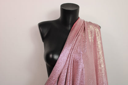 Tissu maille lurex - framboise et argenté - photo 3/4 | So Tissus