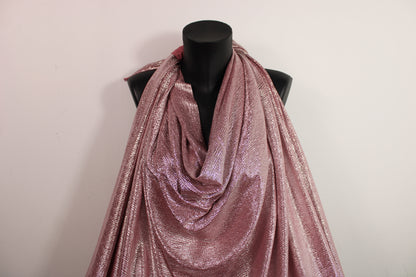 Tissu maille lurex - framboise et argenté - photo 4/4 | So Tissus