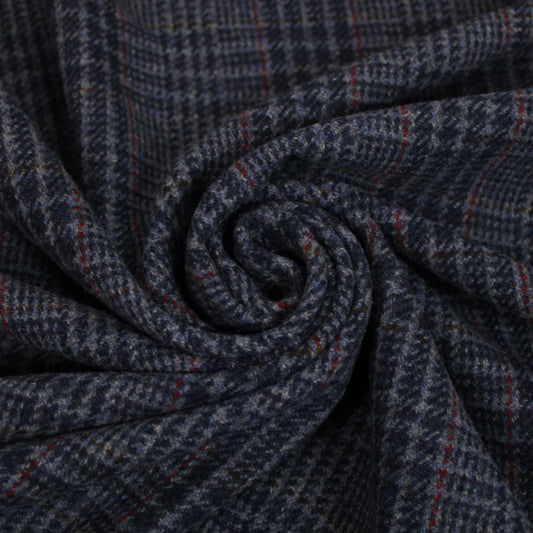 Tissu drap de laine - prince de galles - ton gris bleu - photo 1/5 | So Tissus