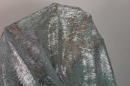 Tissu maille lurex - bleu ciel et argenté - photo 6/6 | So Tissus