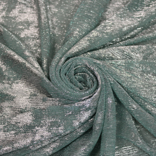 Tissu maille lurex - bleu ciel et argenté - photo 1/6 | So Tissus