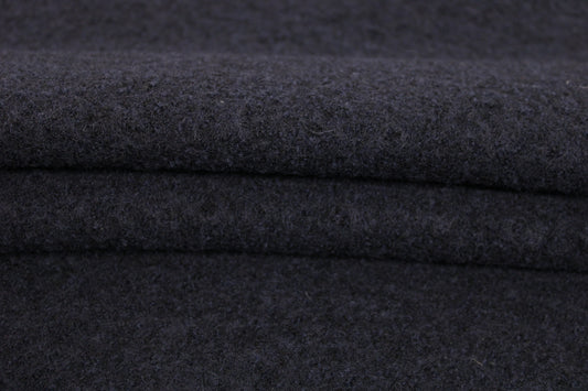 Tissu laine bouillie bouclette - bleu marine foncé - photo 2/4 | So Tissus