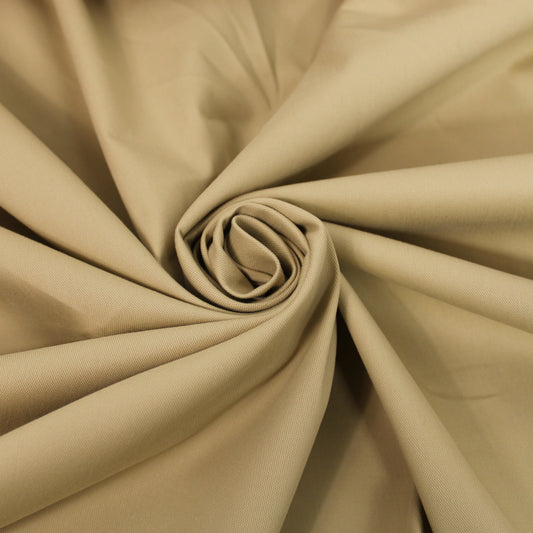 Tissu gabardine de coton stretch - beige - photo 1/4 | So Tissus